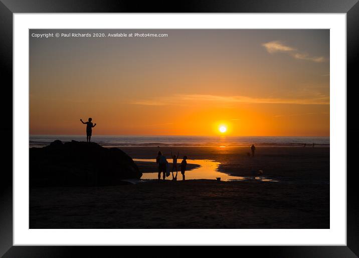 Perranporth sunset Framed Mounted Print by Paul Richards