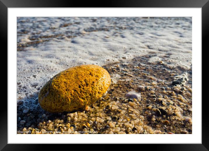 Rock on the beach Framed Mounted Print by Paul Richards