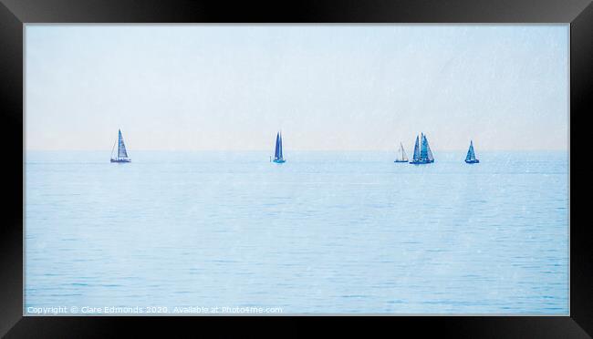 Sail Away Framed Print by Clare Edmonds