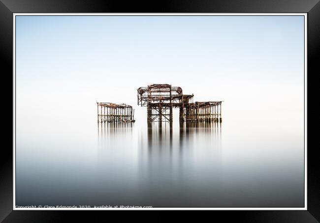 The West Pier - Brighton Framed Print by Clare Edmonds
