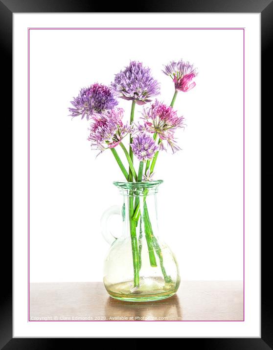 Purple Flowers Framed Mounted Print by Clare Edmonds