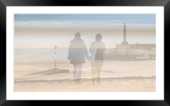 Margate Stroll Framed Mounted Print by Clare Edmonds
