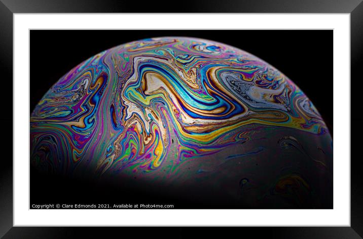 Bubble Planet Framed Mounted Print by Clare Edmonds