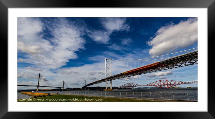 The Forth bridges, Scotland Framed Mounted Print by MARTIN WOOD