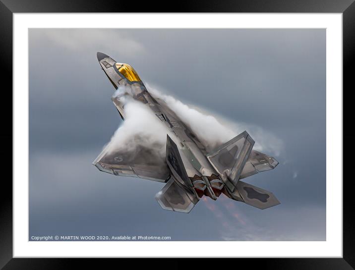 F-22 Raptor clouds Framed Mounted Print by MARTIN WOOD
