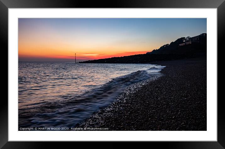 Leas Cliff sunset, Folkestone Framed Mounted Print by MARTIN WOOD