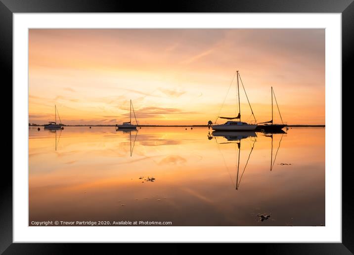 Boats at Dawn Framed Mounted Print by Trevor Partridge