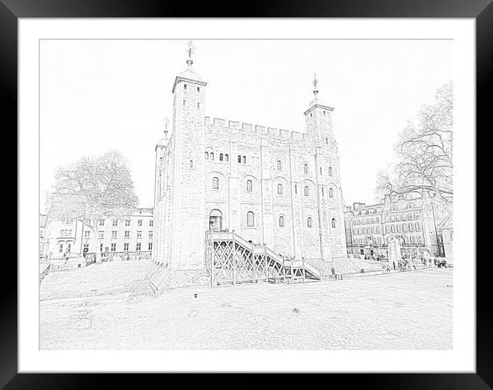 White Tower, Tower Of London Framed Mounted Print by Les Morris