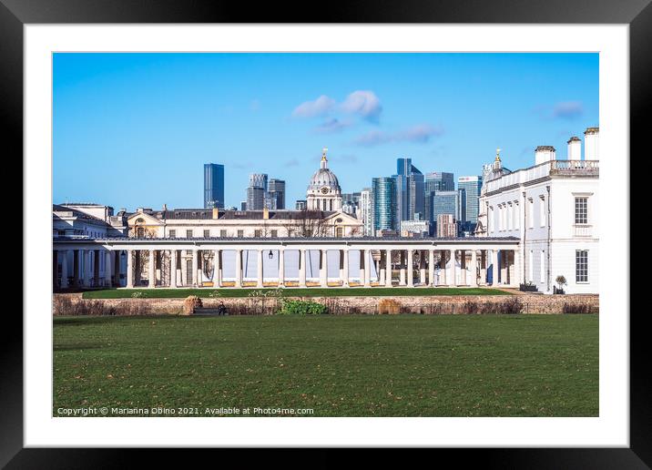 Colonnade in Greenwich  Framed Mounted Print by Marianna Obino