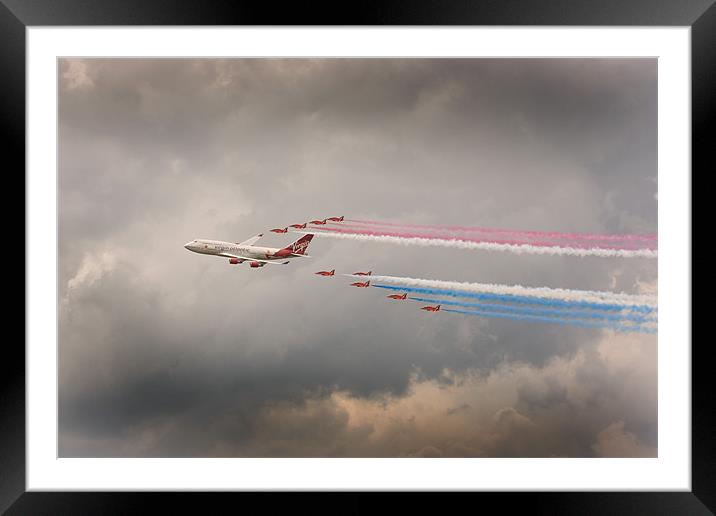 Virgin Atlantic & The Red Arrows Framed Mounted Print by mike fendt
