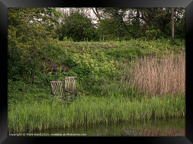 Waters Edge Retreat. Framed Print by Mark Ward