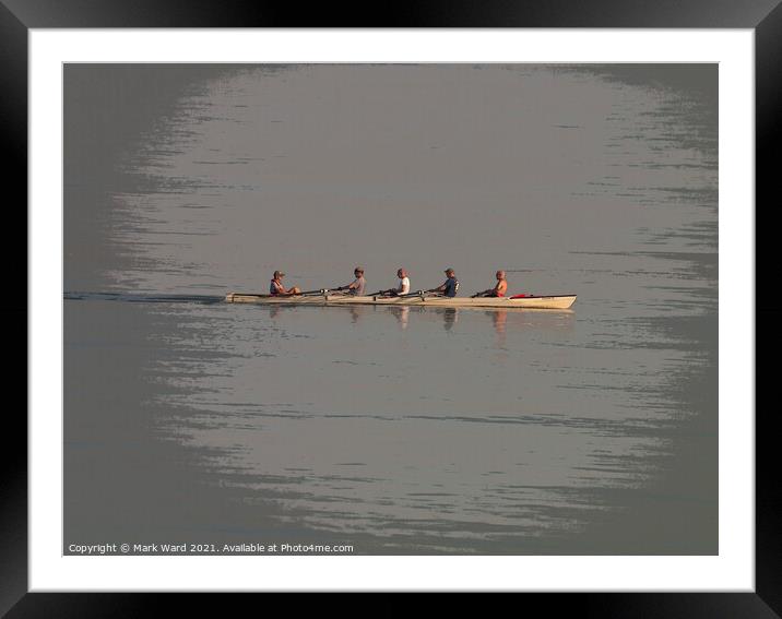 Five Men in a Boat Framed Mounted Print by Mark Ward