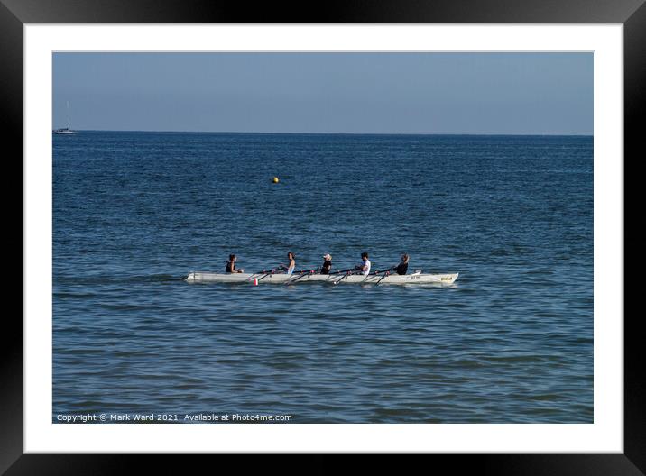 Four Man Rowing at Bexhill Framed Mounted Print by Mark Ward