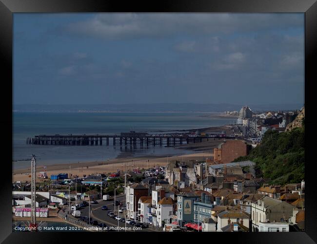 Hastings Pier and Seafront. Framed Print by Mark Ward
