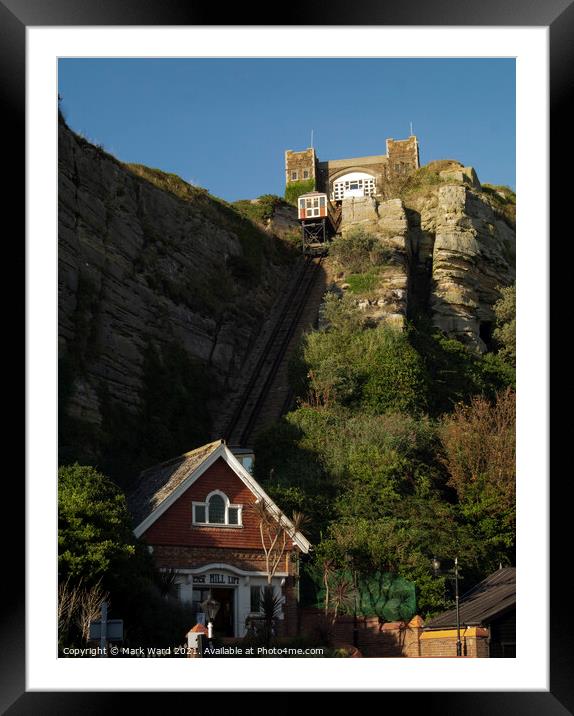 Hastings East Hill Lift. Framed Mounted Print by Mark Ward