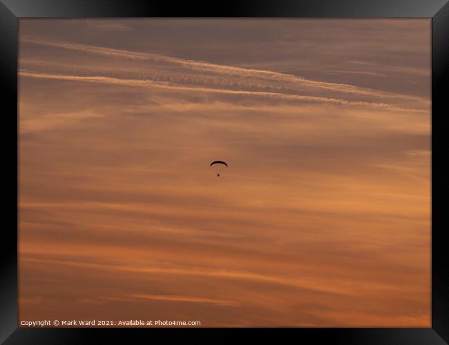 Flying in the Sunset Framed Print by Mark Ward