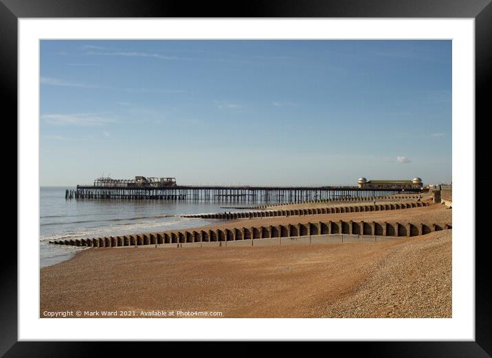 Hastings Pier after the Fire. Framed Mounted Print by Mark Ward
