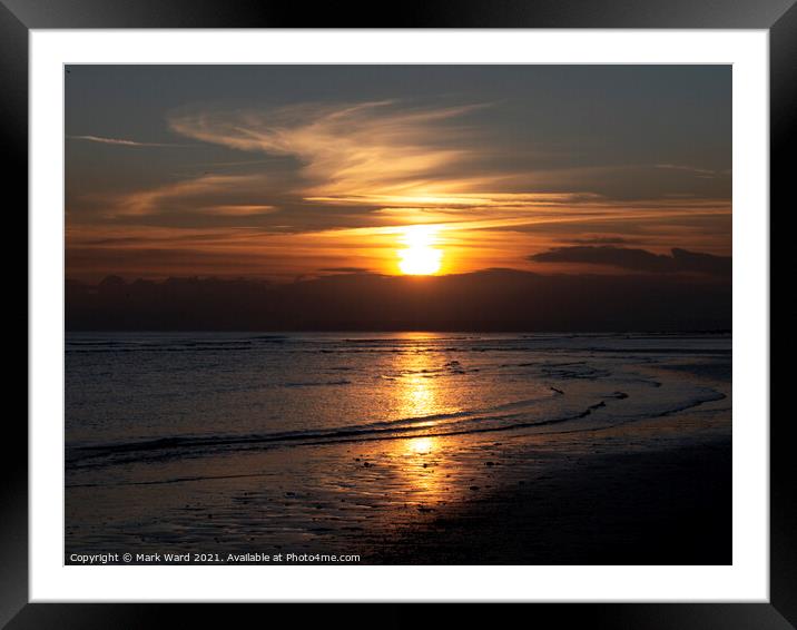 Coastal Calming Sunset. Framed Mounted Print by Mark Ward