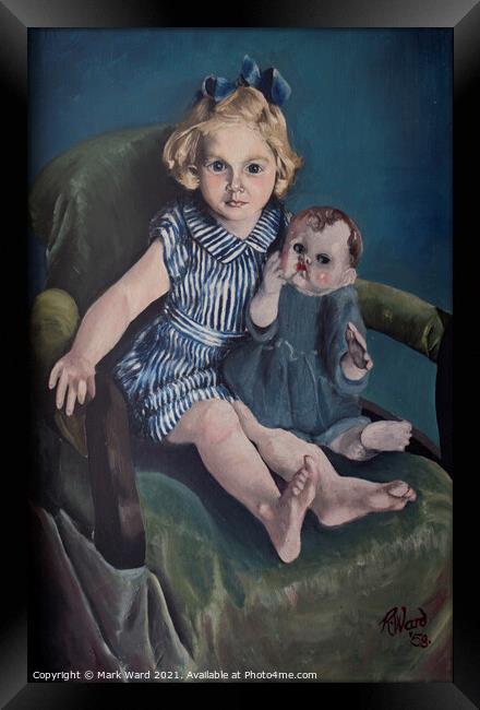 Girl with her Doll Painting Framed Print by Mark Ward