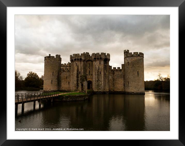 Bodiam Castle in East Sussex. Framed Mounted Print by Mark Ward