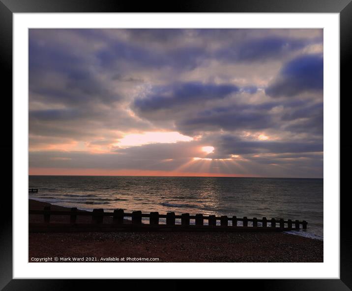 Winter Coastal Sunrise. Framed Mounted Print by Mark Ward
