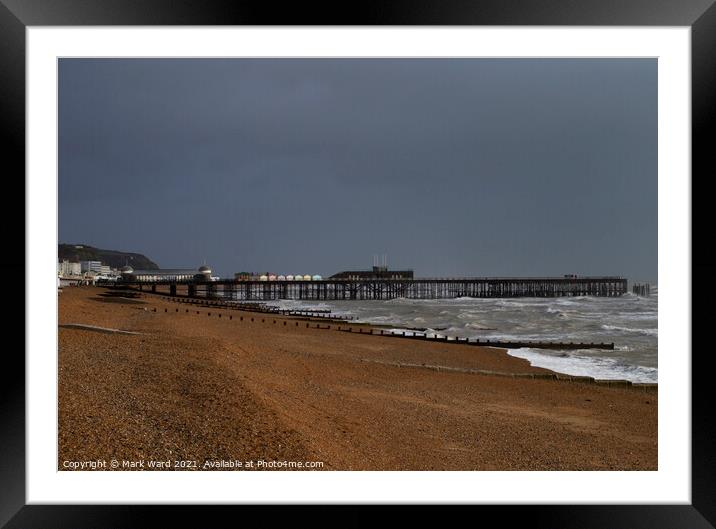 Hastings Pier in December. Framed Mounted Print by Mark Ward