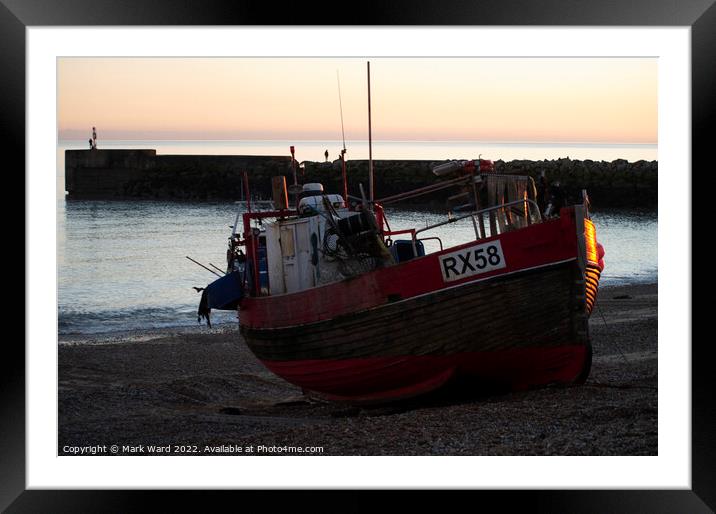The Sun goes down on the Stade. Framed Mounted Print by Mark Ward