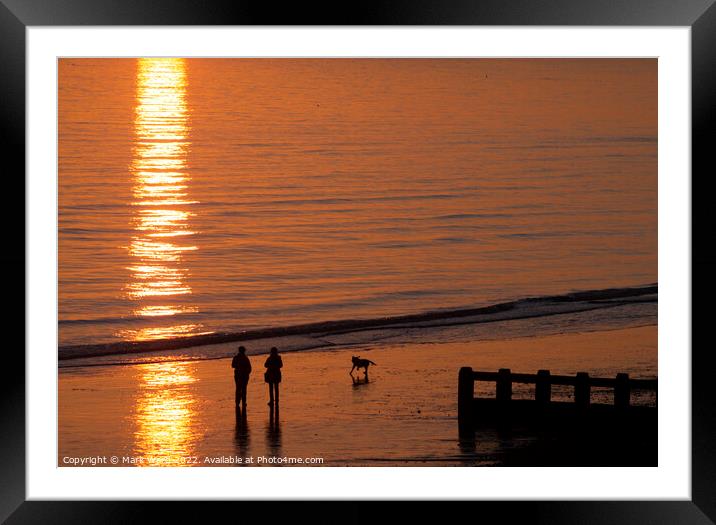 Sunset Sea. Framed Mounted Print by Mark Ward
