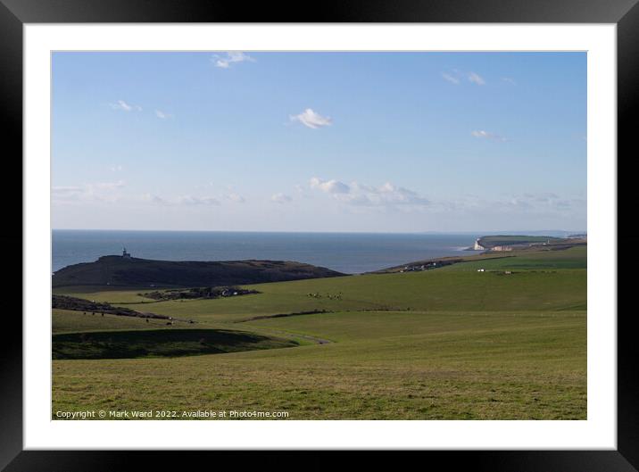 The rolling hills of Beachy Head and the Seven Sisters. Framed Mounted Print by Mark Ward