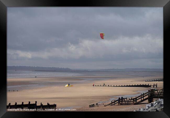 Camber Sands Exposed. Framed Print by Mark Ward