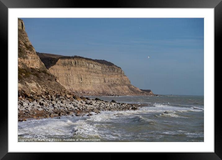 The Sandstone Cliffs of Hastings. Framed Mounted Print by Mark Ward
