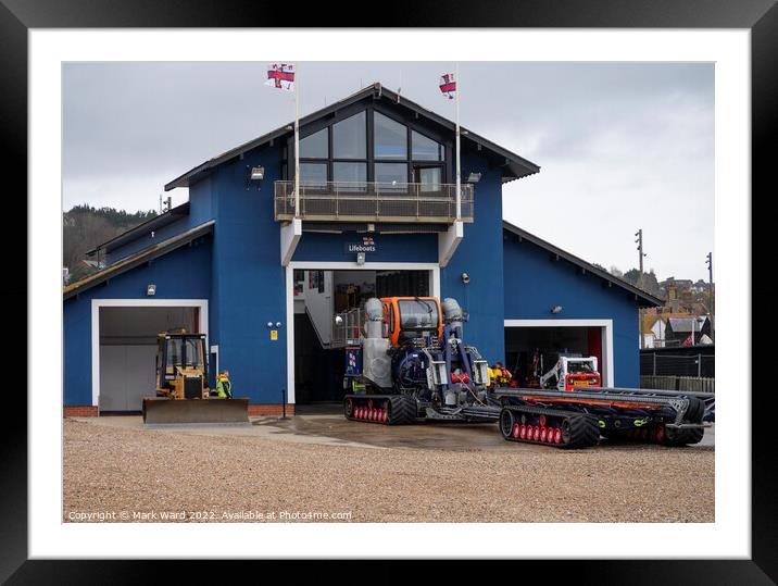 Hastings Lifeboat Station in action. Framed Mounted Print by Mark Ward