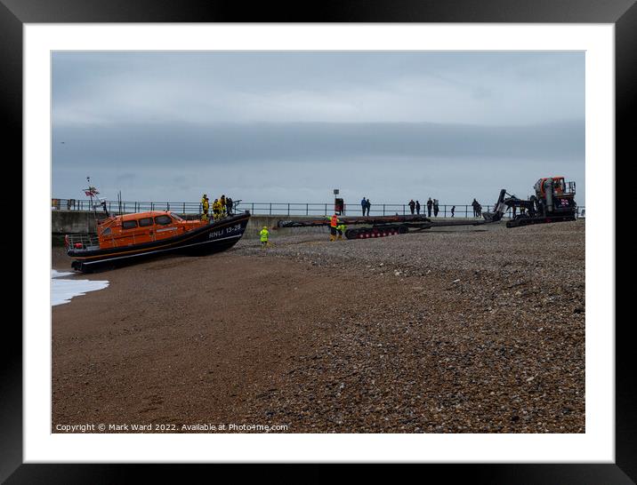 Hastings Lifeboat returning to base Framed Mounted Print by Mark Ward