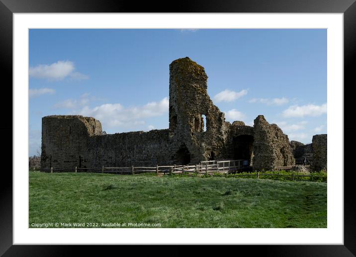 The Castle at Pevensey. Framed Mounted Print by Mark Ward