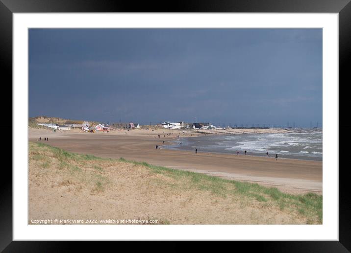 The Delights of Camber Sands on a windy April day. Framed Mounted Print by Mark Ward