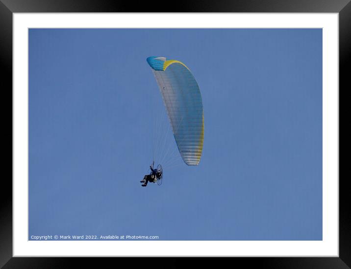 Paramotoring in Pevensey. Framed Mounted Print by Mark Ward