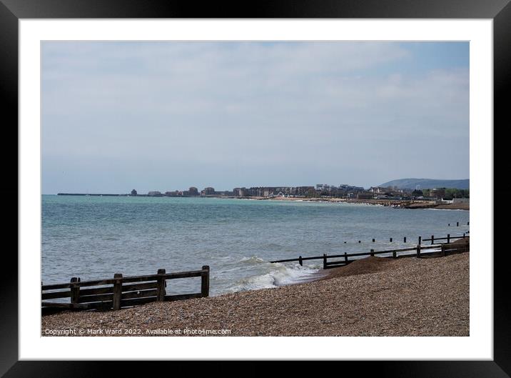 Eastbourne across the water. Framed Mounted Print by Mark Ward