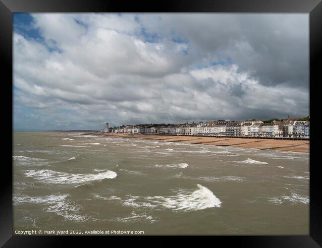 A Windy Seafront in Sussex. Framed Print by Mark Ward