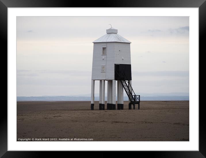 Burnham Low Lighthouse. Framed Mounted Print by Mark Ward