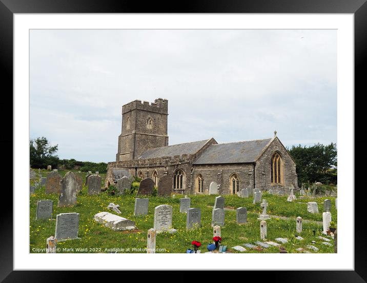 The Church of St Mary in Berrow. Framed Mounted Print by Mark Ward