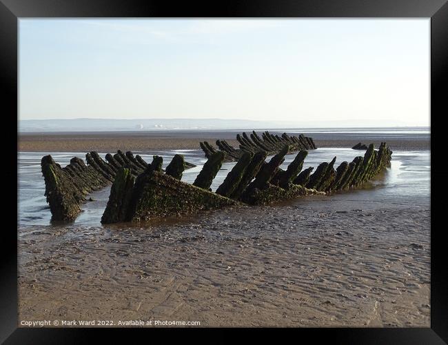 Wreck on the Sands. Framed Print by Mark Ward