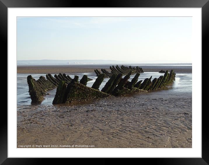 Wreck on the Sands. Framed Mounted Print by Mark Ward