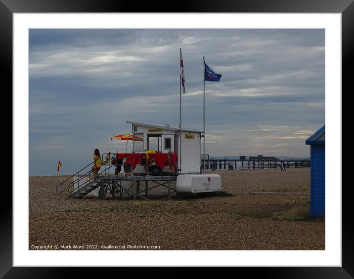 The Lifeguard Station on Hastings beach. Framed Mounted Print by Mark Ward