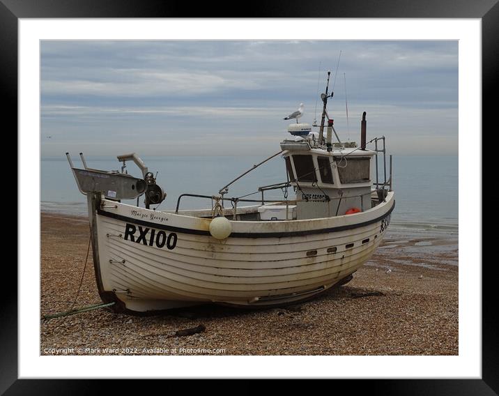RX100 of the Hastings fishing fleet. Framed Mounted Print by Mark Ward