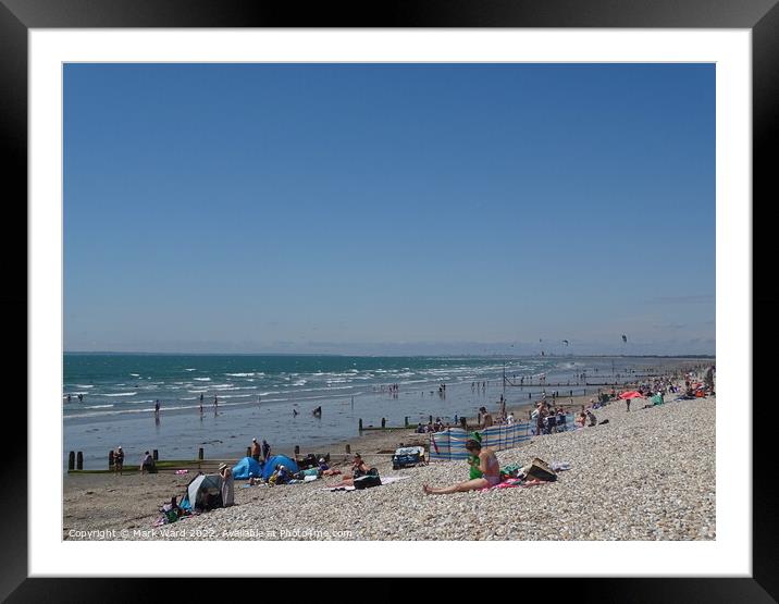 East Wittering Beach in Summer. Framed Mounted Print by Mark Ward