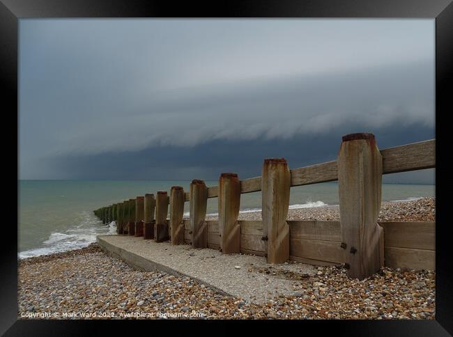 Tormented Tides. Framed Print by Mark Ward