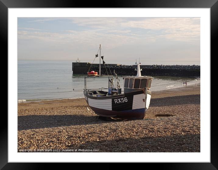 The Stade Beach of Hastings. Framed Mounted Print by Mark Ward