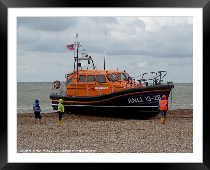 The Hastings lifeboat returning home. Framed Mounted Print by Mark Ward