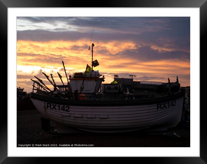 Evening Glow on the Coast. Framed Mounted Print by Mark Ward