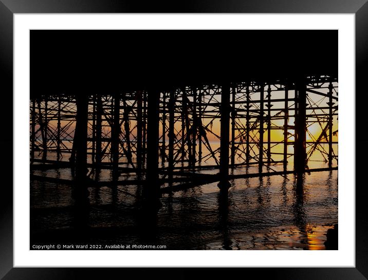 Under The Pier. Framed Mounted Print by Mark Ward